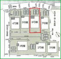 6号棟　北側約4.460mの公道に約7.338m接道