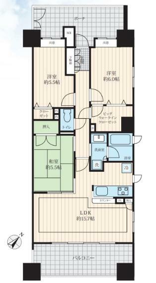 間取り図 【間取り】76.34平米3LDK