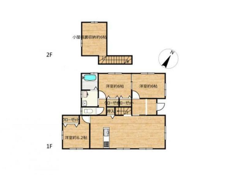 間取り図 【間取図】小屋裏収納のある3SLDKの間取りです。