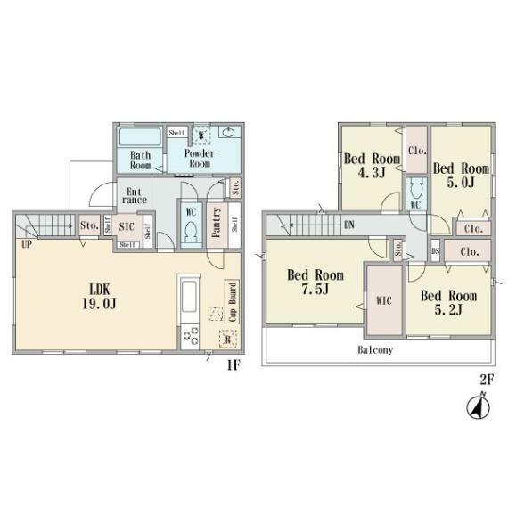 間取り図 4LDk×WIC×SIC×パントリー　お子様の個室も実現できる居室と豊富な収納力が魅力。お問い合わせは東日本ハウジングまで