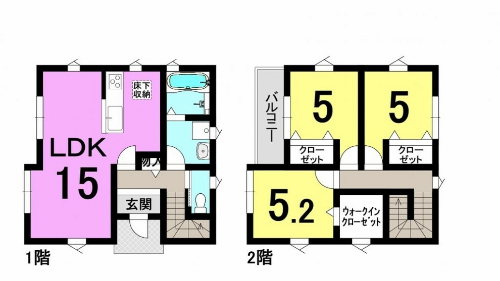 間取り図 ■3LDK ■建物面積延:78.66平米（23.79坪）、1階:40.16平米、2階:38.50平米