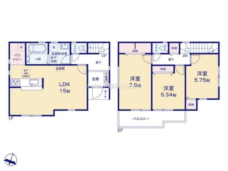 間取り図 3LDK、土地面積90.83平米、建物面積86.12平米 料理が楽しくなるパンドリースペースも御座います