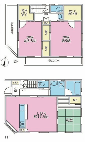 間取り図 【間取】ウォークインクローゼット2か所、収納豊富です。