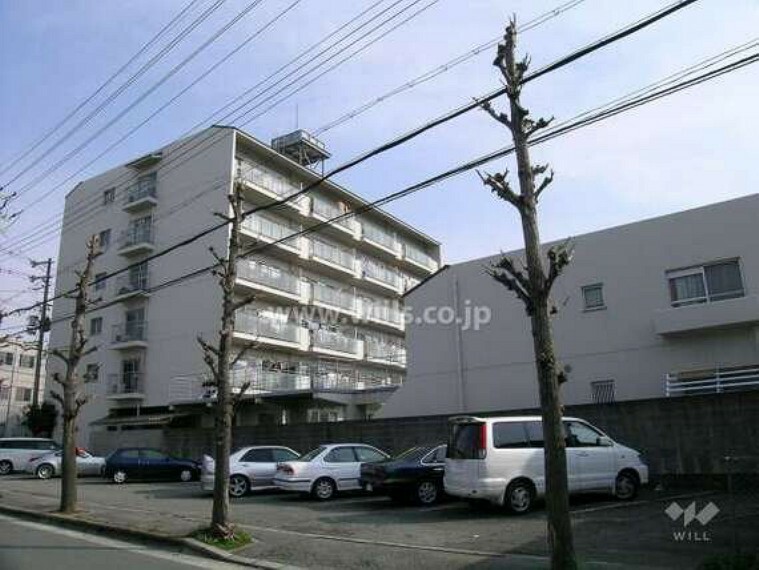 外観写真 藤和池田コープの外観（右側の低層棟と左側の高層棟の全2棟で構成されています。）