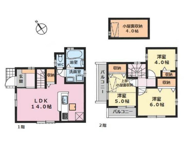間取り図 ■2階建て3LDK＋小屋裏収納付き新築戸建