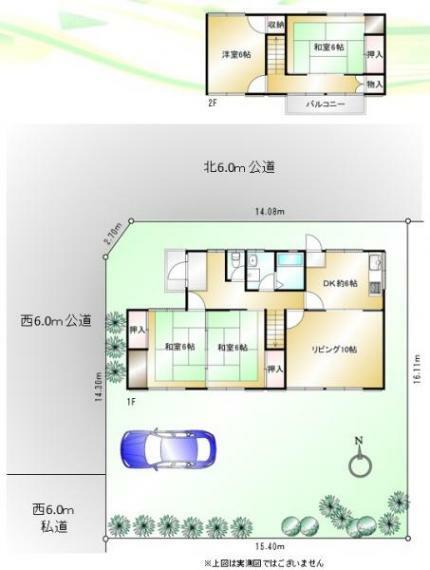 間取り図 間取りは4LDK。全居室6帖以上とゆとりの間取り設計です。