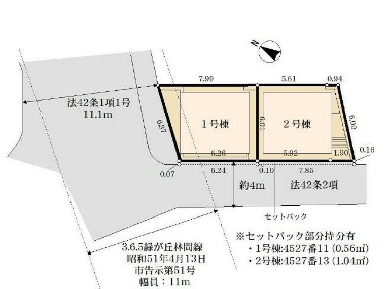 区画図 配置図 こちらの1号棟です