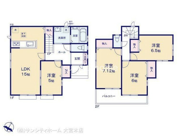 間取り図 ご予約頂ければ、もちろん平日や夜間でもご案内可能です。