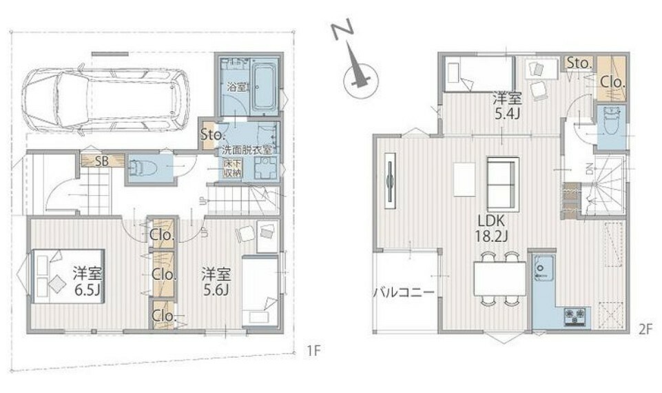 間取り図 1号棟　建物面積94.19平米※居室に関して、建築基準法上では一部「納戸」扱いとなる可能性がございます。