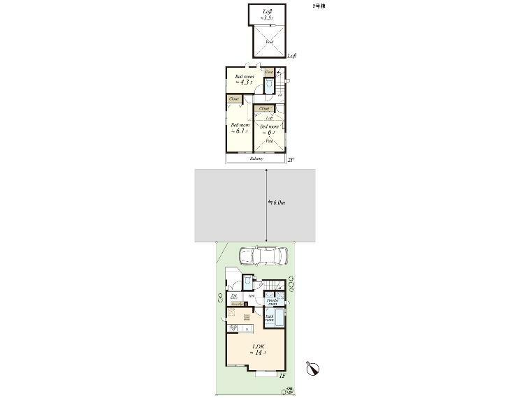 間取り図 閑静で緑豊かな住宅地に23坪以上の広々とした敷地の邸宅です。