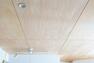 居間・リビング 【天井からぬくもりで包むシナ合板】  シナのやさしい木目やなめらかな質感を持つ単板を貼ったシナ合板を天井に採用。優しい風合いで家族を包み込んでくれます。※号棟により採用状況が異なります。