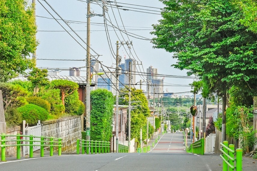 周辺の街並み前面道路は約10.0mの広々とした公道