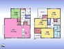 間取り図 間取図:対面キッチン付LDK＆和室2階に風呂＆洗面、6帖以上の洋室3室二方バルコニー