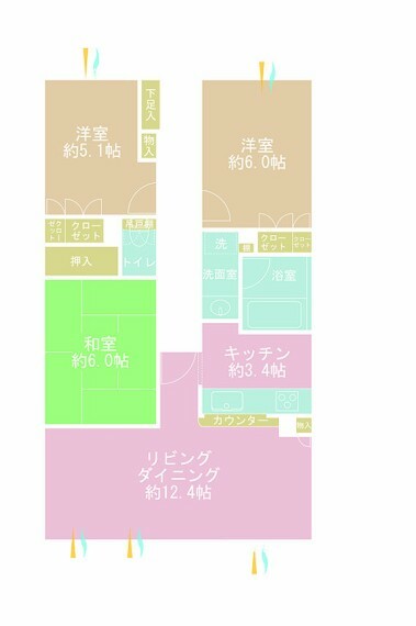 間取り図 3LDK、専有面積71.61m2、バルコニー面積11.16m2