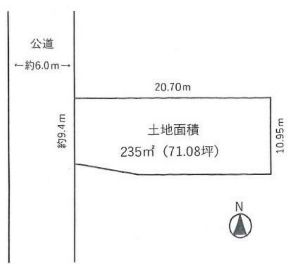 土地図面 土地面積約71.08坪