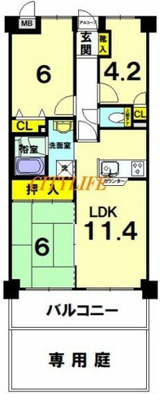 ペルル伏見桃山II(3LDK) 1階の間取り