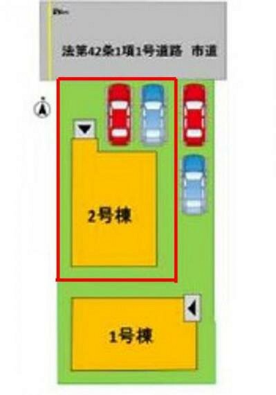 区画図 2号棟:配置図です。