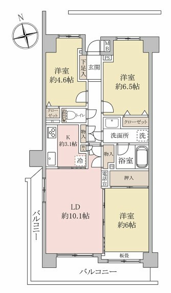 間取り図 陽当り・眺望良好ですペット可（細則有）