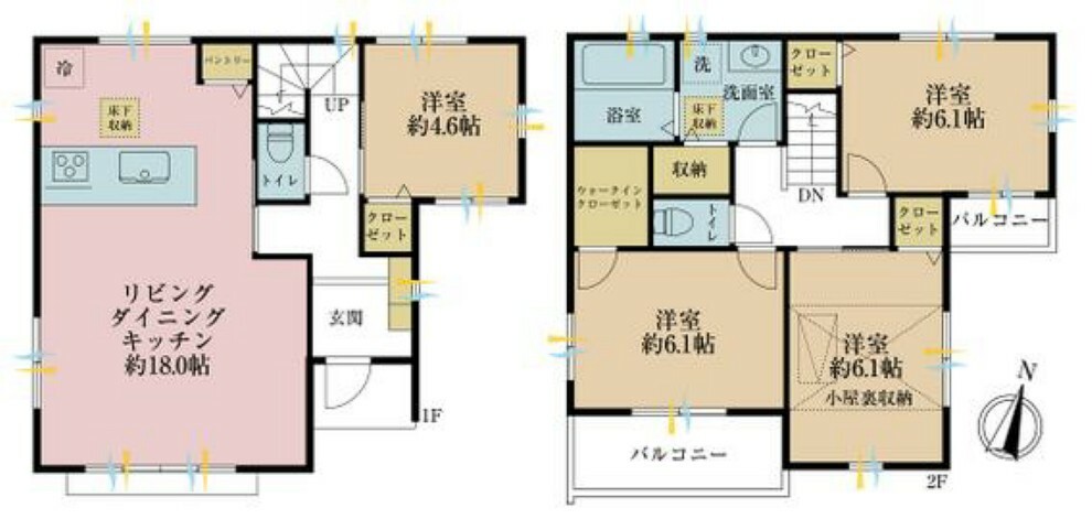 間取り図 4LDK、土地面積86.62平米、建物面積96.04平米