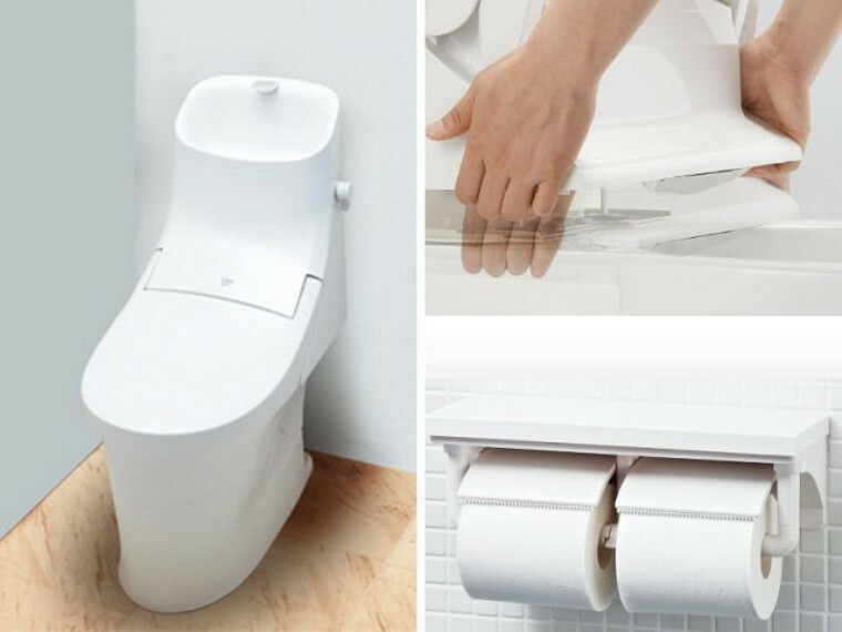 《15号棟　設備紹介》【トイレ（ベーシア - LIXIL）】■シンプルなデザイン＆お掃除ラクラクな一体型シャワートイレ。お掃除ラクラクで、エコロジーな超節水タイプ。
