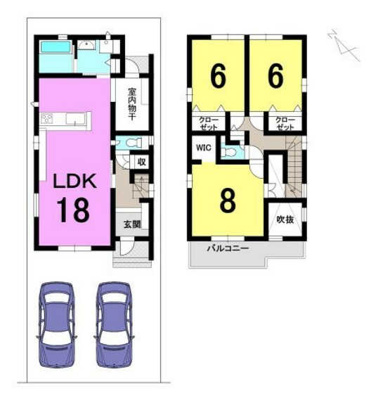 間取り図 全室6帖以上の使いやすい3LDK