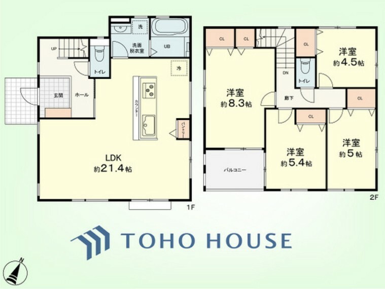 間取り図 4LDK＋パントリー　土地面積140.13平米、建物面積104.52平米