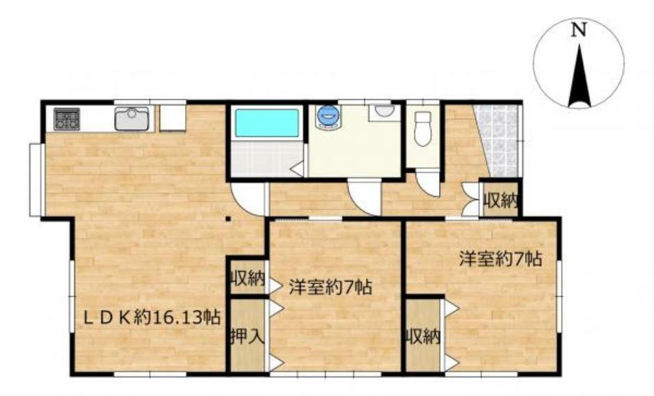 間取り図 【リフォーム予定/間取図】和室2室を洋室に変更し、現在の生活スタイルにより合わせたリフォーム工事を行います。