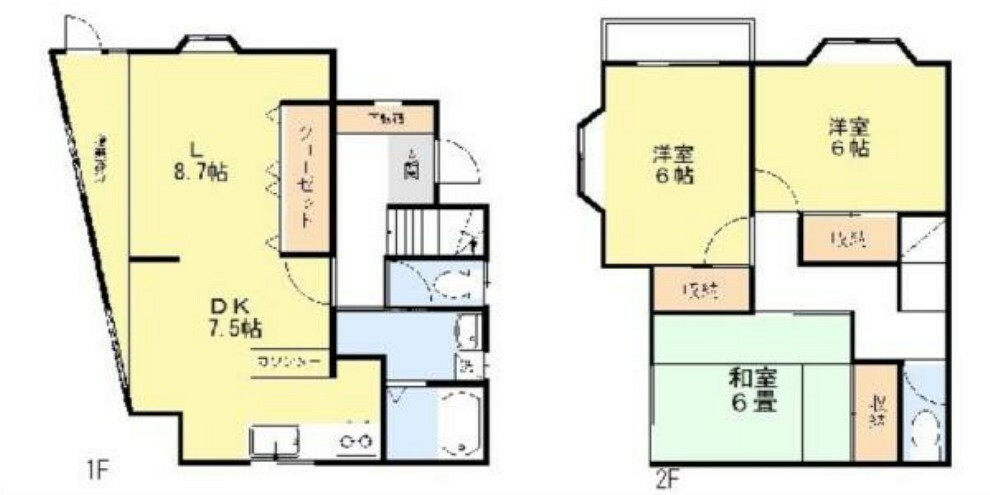 間取り図 全居室6帖以上のゆとりあるお住まい！全居室に収納スペースがあり収納豊富。