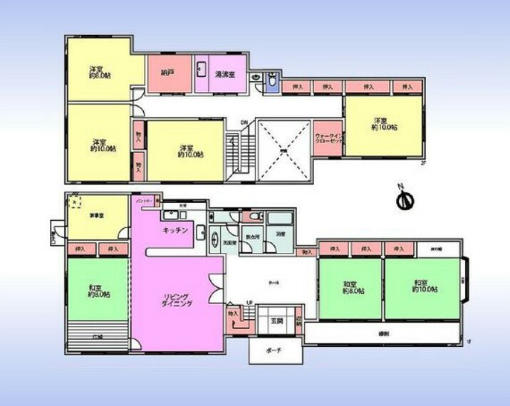 間取り図 大家族でも安心の7LDK＋納戸と家事室の大きなお家
