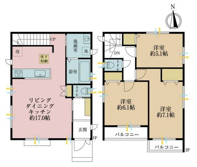 間取り図 3LDK、土地面積92.05平米、建物面積82.49平米