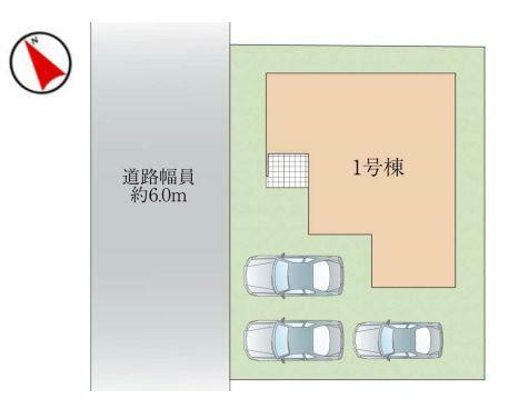 土地図面 車も3台駐車可能です！