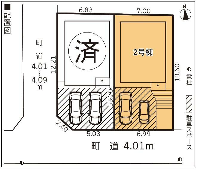 区画図 2号棟区画図　南道路で陽当り良好！