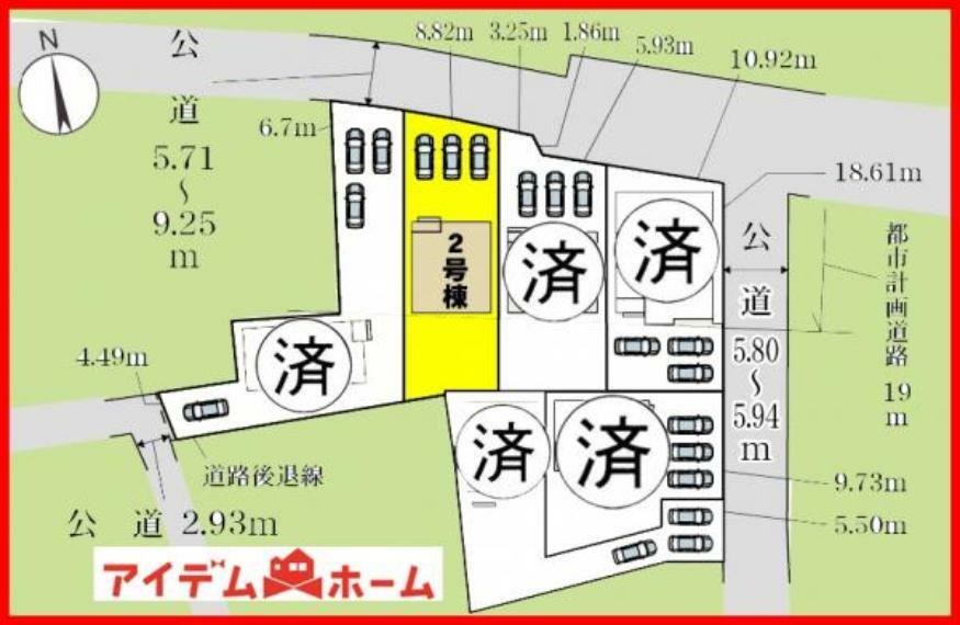 区画図 本物件は2号棟です。 　