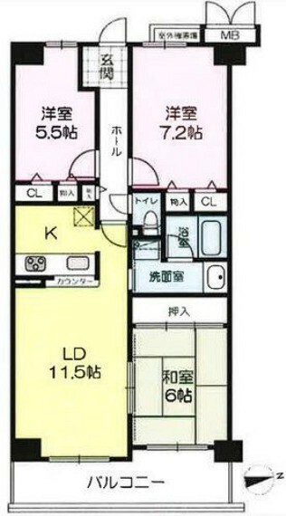 間取り図 明石海峡大橋・海が一望できます 洗面台・ユニットバス新調 　等 徒歩約10分の距離に海水浴場がございます ・室内綺麗です お手続き終了後はスムーズにご入居可能