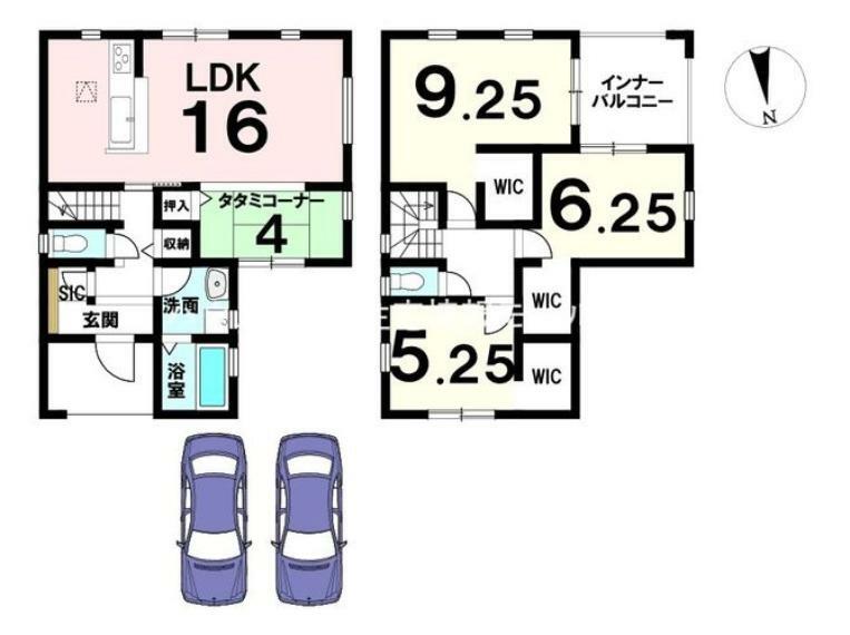 間取り図 【3号地/全4区画】【オール電化】4区画の分譲地　約50坪　駐車2台可　スーパーや教育施設が徒歩圏内　前道約6m　