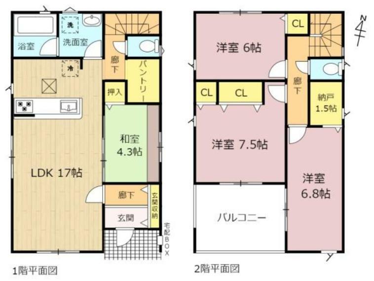 間取り図 パントリーや納戸あり！収納充実！