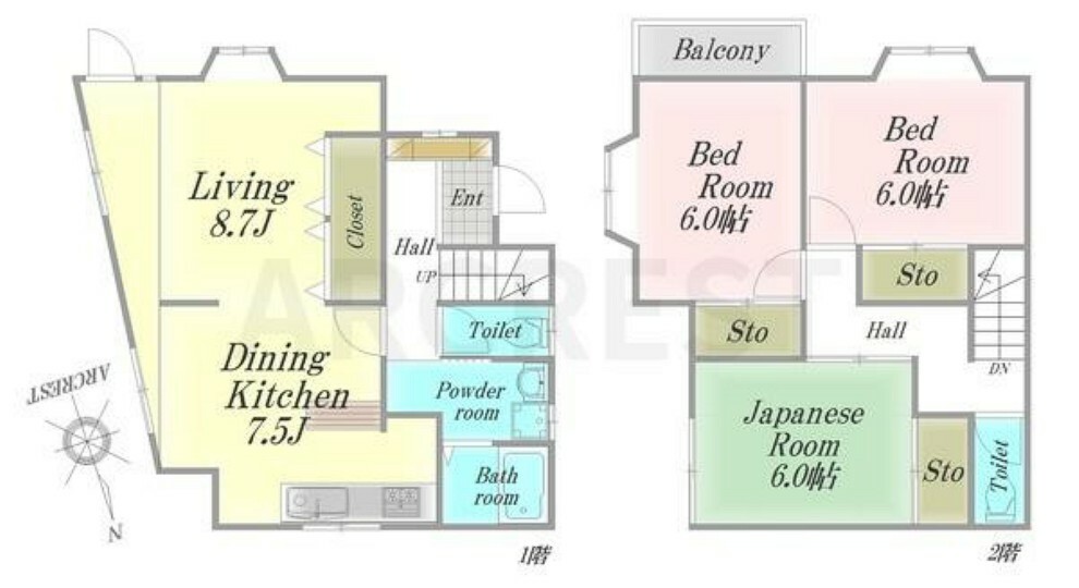 間取り図 全居室6帖以上のゆとりあるお住まい！全居室に収納スペースがあり収納豊富。