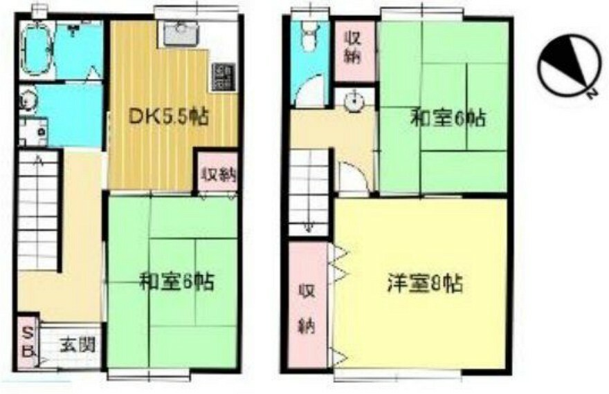 神戸市長田区六番町5丁目(3DK)の間取り