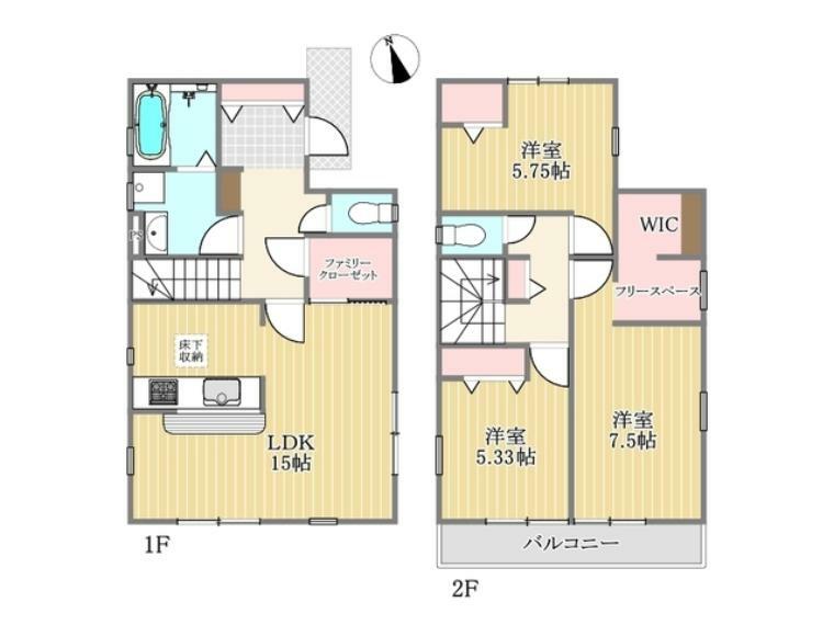 間取り図 2号棟間取り図■府中市新町3　新築一戸建て■