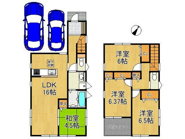 間取り図 LDKは3面採光！収納豊富でお部屋を広くお使いいただけます