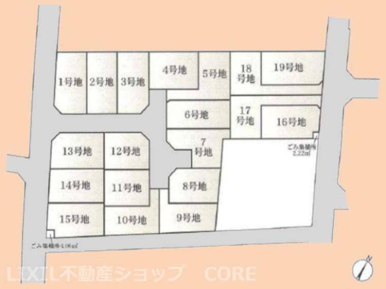 区画図 こちらは8号地です。建築条件なしなのでお好きなハウスメーカーで建築できます。