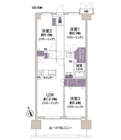 間取り図 3LDK＋WIC