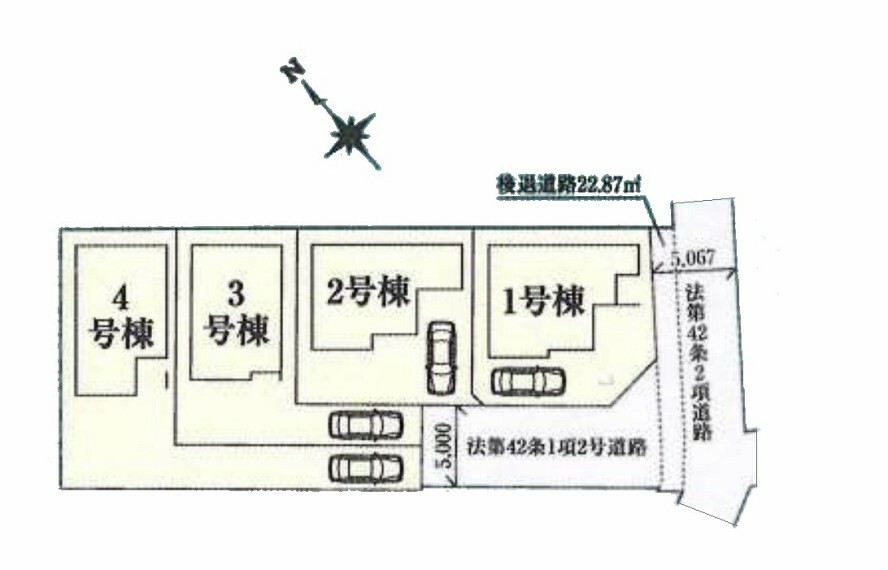 土地図面 対象区画は1号棟です