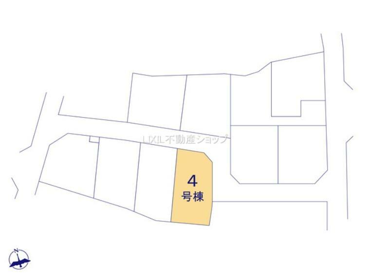 区画図 陽当たりの良さと開放感から人気の高い角地物件です。 駐車スペース2台可能です。