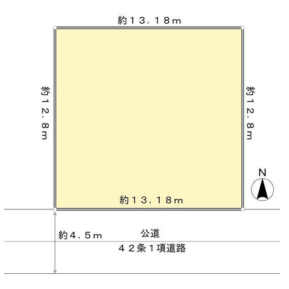 区画図 ゆとりある約165.43平米の建物を建てやすい整形地。