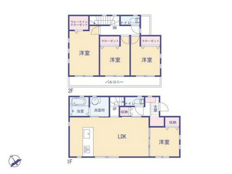 間取り図 ゆとりあるプライベートスペースと開放感、広さが光る住まいです。