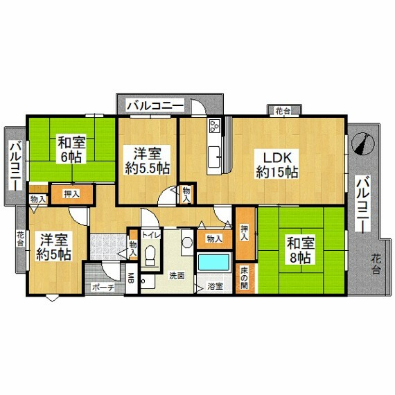 間取り図 4LDK！90平米以上あり、ファミリーの方にバッチリ！