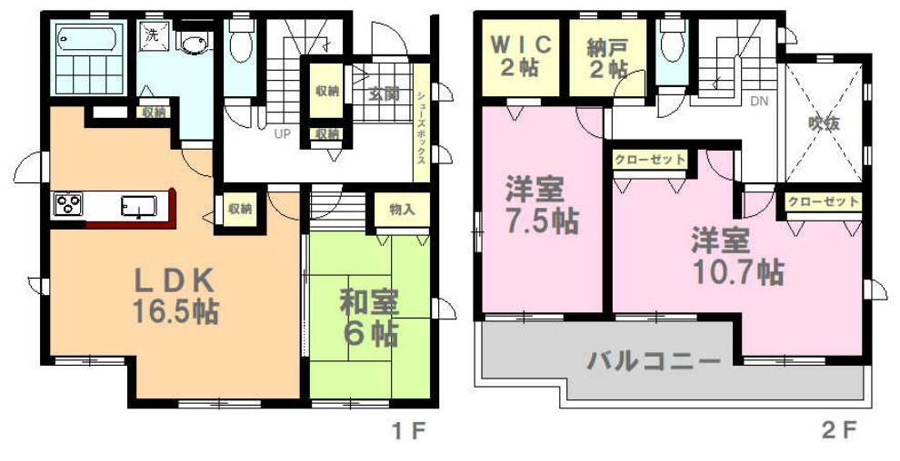 間取り図 【間取り図】間取り図です。家具のレイアウトや家事動線など、実際にご見学いただくとよりイメージもしやすいかと思います。ぜひ現地もご見学ください。