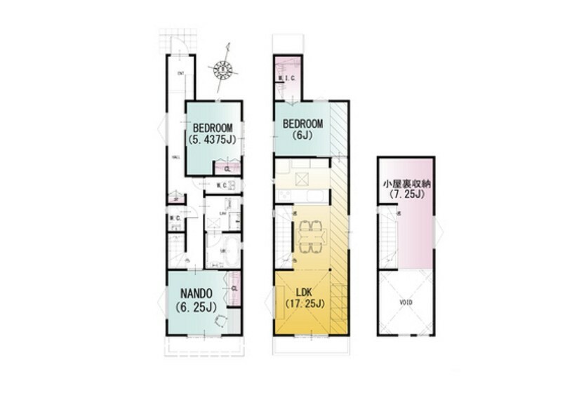 間取り図 3LDK＋小屋裏収納＋P、南向き彩光で陽当り良好、断熱性能等級5、建物10年保証！