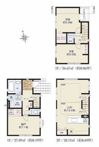 間取り図 《間取り》■リビング中心の新生活。光を取り入れる開放的な設計で居心地の良い時間を演出します。